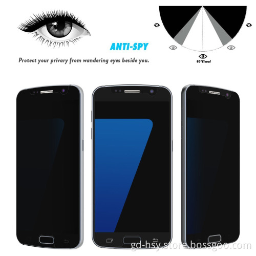 HUYSHE privacy screen protector for samsung s7 edge, Anti spy full cover tempered glass screen protector for samsung s7 edge